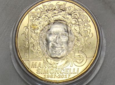San Marino 5 Euro Base Metals Uncirculated Coin 2017 - 30th anniversary of the birth of Marco Simoncelli
