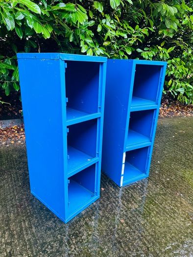 2 Small Steel Shelving Units Sold As A Pair