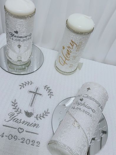 Candles and shawls for Christening