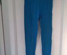 Blue ribbed leggings