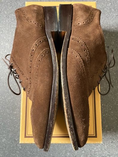Barker England Albert Collection Castagnia Suede Hampstead Size UK8,5