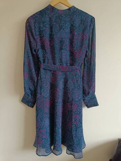 Teal & Magenta Paisley Midi Dress