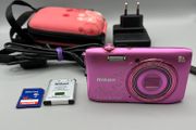 Nikon Coolpix S3600 20.1MP Digital Camera Pink - Full Kit