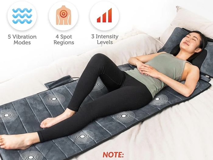 Massage Mat with Heat Pad,Full Body Massage Bed with Shiatsu Neck Massage Pillow,10 Vibrating Motors & 4 Heating Pads for Back Relief,Massagers for Neck & Back,Gifts for Women,Men