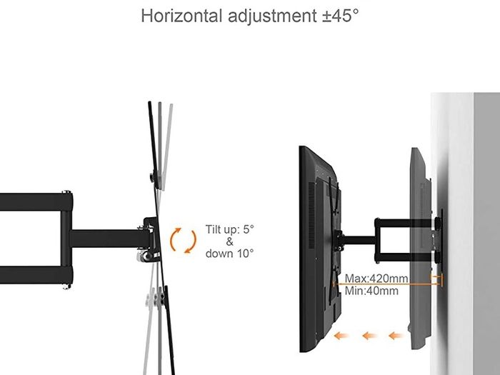 TV Wall Bracket, TV Mount for 26-55 inch Screens, Swivel TV Wall Bracket for Flat & Curved TV up to 30KG, Tilt (FREE POSTAGE)