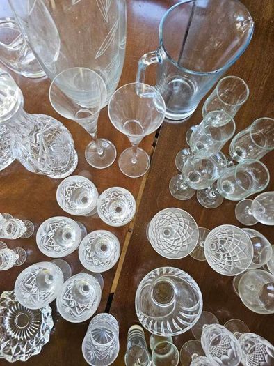 Large Job Lot - Various Crystal and Glass - Glasses, Decanters, Vases