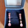 Silver and Pink Opal Necklace  and Earrings Set Image 3