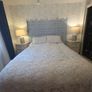2 large lamps stunning blue /white bronze colour  base rim. 30e each Image 2