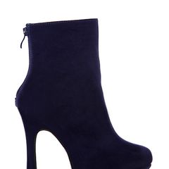 Blue faux sueded skyscraper heel and platform boot
