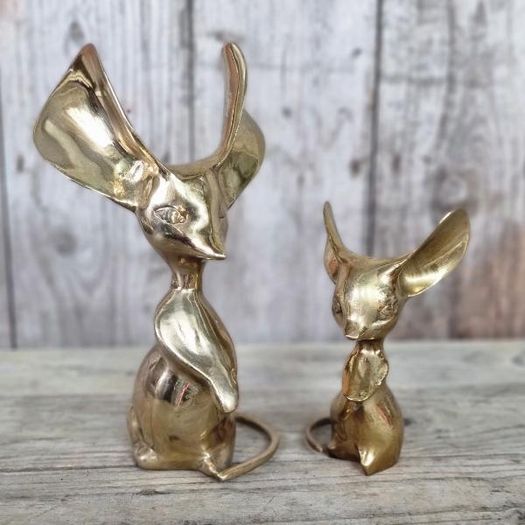 Brass Long Eared Mice Pair KAS1363