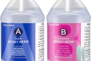 Epoxy Resin Crystal Clear Kit- 1 Gallon /128oz - Casting Resin for Jewellery DIY Art Craft Resin Coating Easy Cast Epoxy, with Sticks/Plastic Spreader/Graduated Cups/Pairs Gloves/Instructions (FREE POSTAGE)
