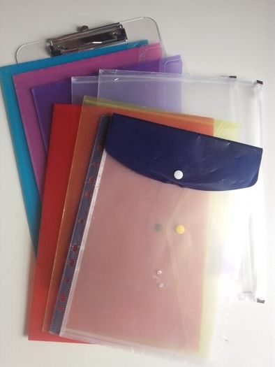 Folders and a clear clipboard