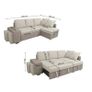 Stacy Beige Chaise Longue Sofa Bed With Storage Image 3
