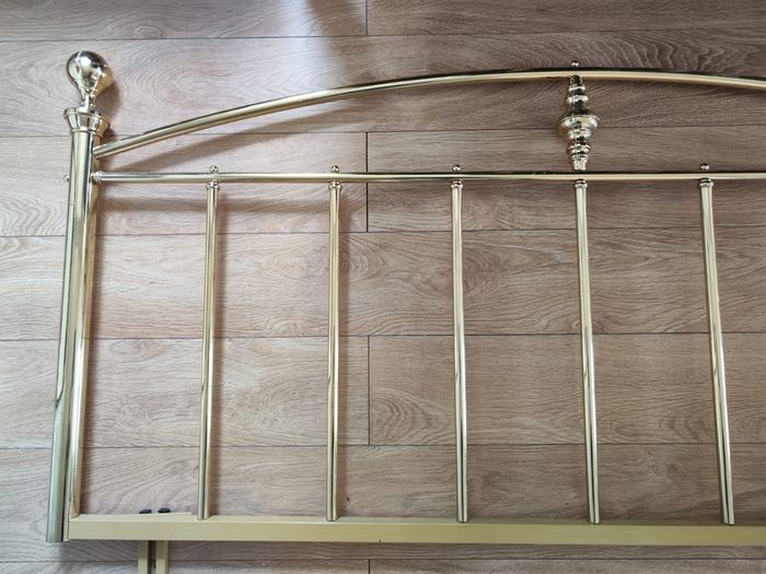 Headboard king bed gold colored metal frame