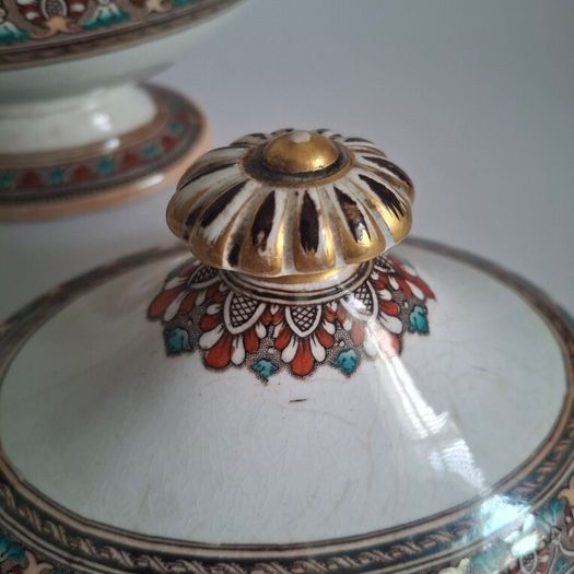 Rare 1860s Victorian Ironstone Sauce Tureen & Lid