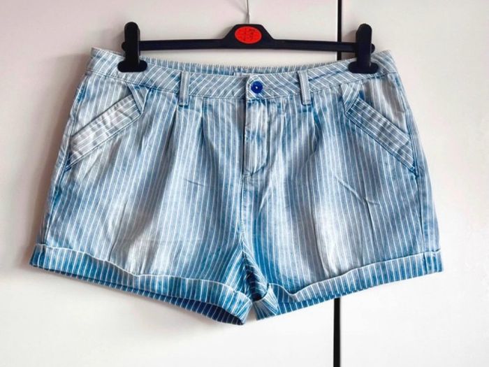 Denim Stripe Shorts - Size 14 / F&F Summer Stylish short shorts