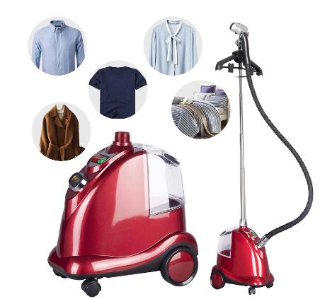 BRAND NEW Steam straightener with brush and clothes hanger, height adjustable