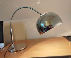 Polished Chrome Curved Office/Study Lamp