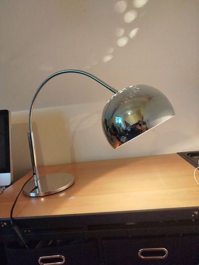 Polished Chrome Curved Office/Study Lamp