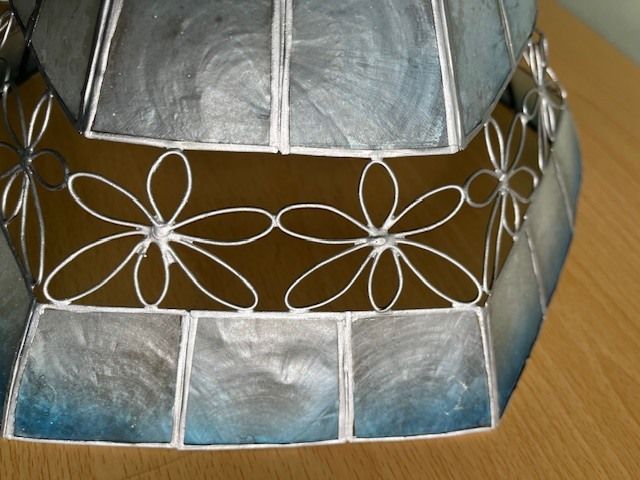 Ceiling Light Shade- Blues And Silver. In Great Condition.