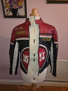 Vintage Ash Division Lucky Arrow Leather Motorbike Jacket - Small size