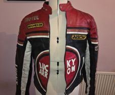 Vintage Ash Division Lucky Arrow Leather Motorbike Jacket - Small size