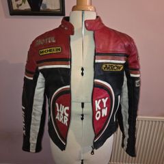 Vintage Ash Division Lucky Arrow Leather Motorbike Jacket - Small size