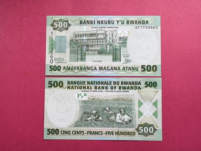 Rwanda  500 Francs  2008. Pick. 34a. ( Uncirculated )