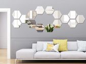 15 Pieces Removable Acrylic Mirror Setting Wall Sticker Decal for Home Living Room Bedroom Decor (Hexagon, 15 Pieces)