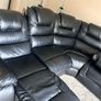 L-Shaped Black Leather Reclining Sofa Image 3