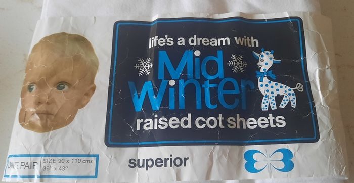 Vintage Superior Mid Winter Raised Cot Sheets
