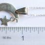 Vintage Sterling Silver 925 Half Moon and Star Necklace Pendant length 18" - 2,7g Image 10