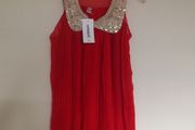 New Designer Girls Vintage Sequin Pleated Chiffon Party Dress 7-8yrs
