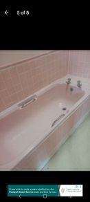 vintage retro pink bath