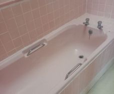 vintage retro pink bath