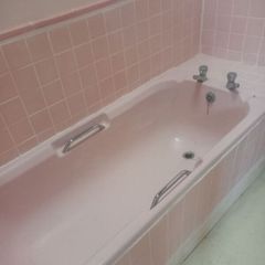 vintage retro pink bath