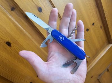 Vintage Elinox Stamp Discontinued Victorinox 91mm Standard model with Modern handles installed