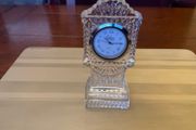 Galway Crystal small grandfather clock in perfect condition . Needs a battery