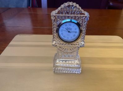 Galway Crystal small grandfather clock in perfect condition . Needs a battery