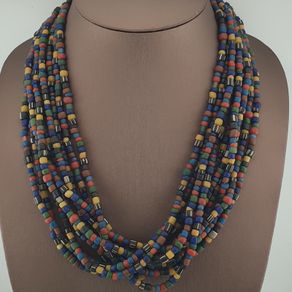 Vintage African Style MultiColor 4.5mm - 6mm Glass beads Necklace Strands