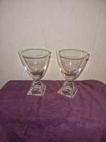Set of 2 transparent Cristal d'Arques glasses by J.G. Durand
