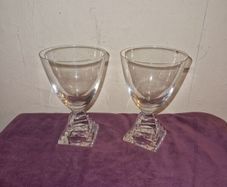 Set of 2 transparent Cristal d'Arques glasses by J.G. Durand