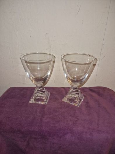 Set of 2 transparent Cristal d'Arques glasses by J.G. Durand