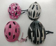 4 Bike Helmets - 2 Adult + 2 Kids Helmets