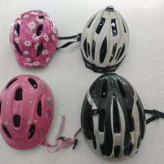 4 Bike Helmets - 2 Adult + 2 Kids Helmets