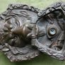 Vintage Door Knocker, Bronze Lion Head Image 3
