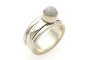 925 Vintage Sterling Silver &amp; Moonstone Spinner Ring