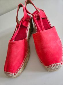 Toni Pons TANA-A suede coral wedge espadrilles Spanish leather UK 6.5 RRP 80 new & boxed
