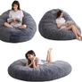 Bean Bag Bed - Convertible Folds from Bean Bag Chair to Bed - Large Sofa with Plush Cover and Fluffy Filling Included for Adult, Guest (Charcoal, 180x180) Image 7