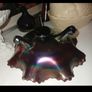 Antirque Amethyst Carnival Glass Grape and Cable Footed Bowl Circa 1908 to 1920 Image 4